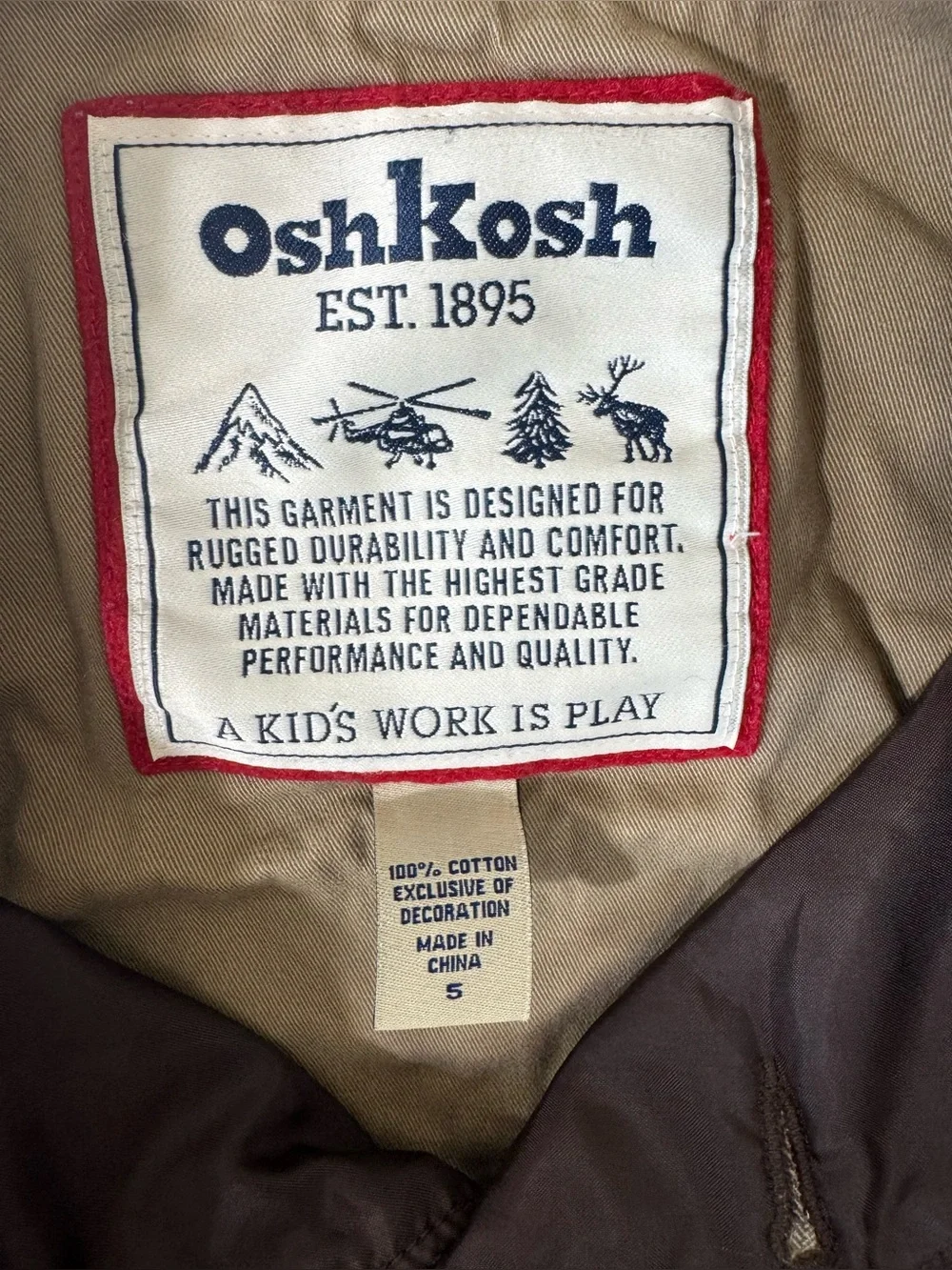 OshKosh B'gosh Tan Herringbone Waistcoat Vest 100% Cotton | Boys 5